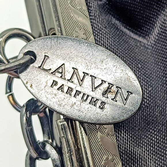 Vintage Lanvin Parfums Black Satin Kiss-Lock Bag - Picture 7 of 8